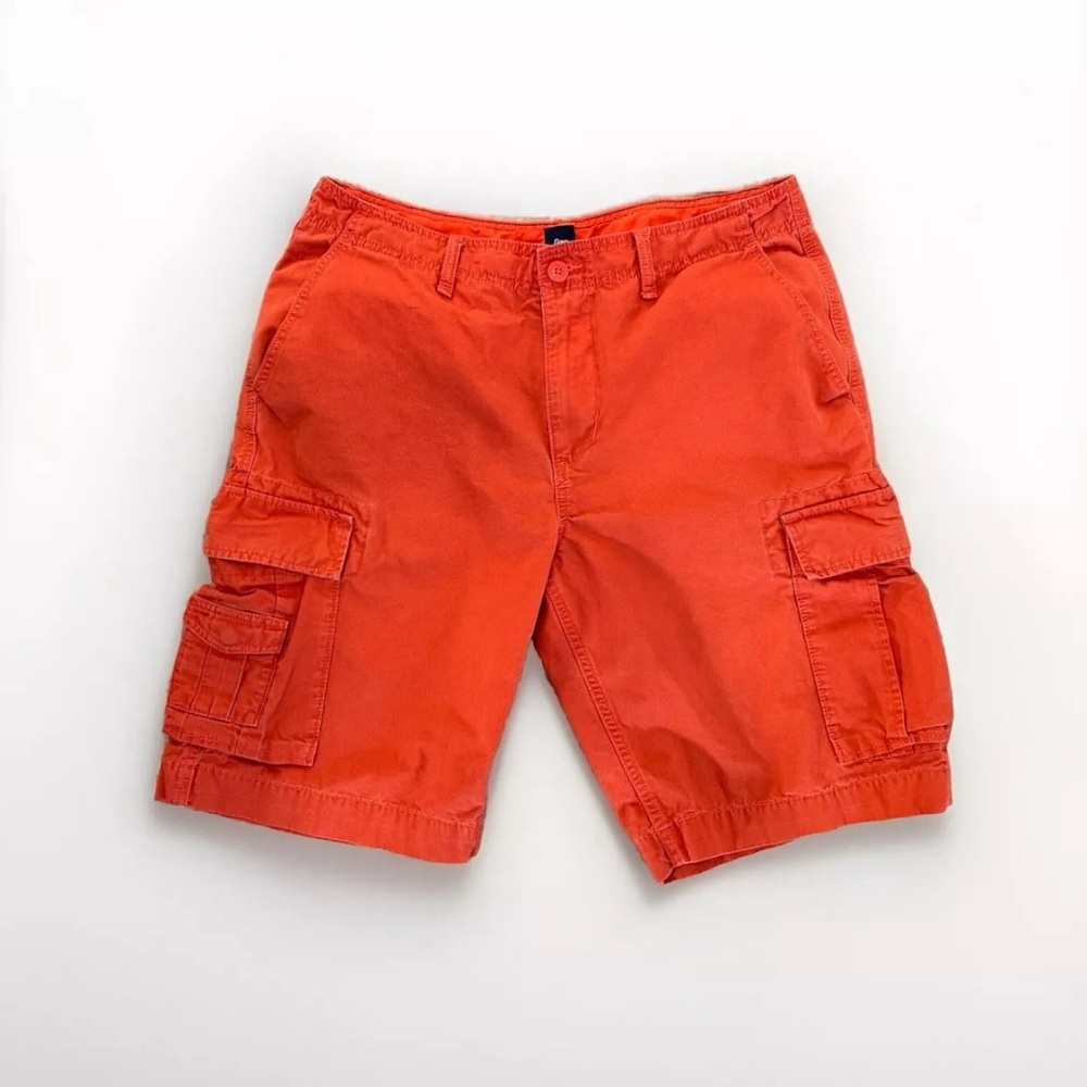 Gap Men's Size 35x11 Basic Slant Pocketed Cargo Shorts Grenadine Orange